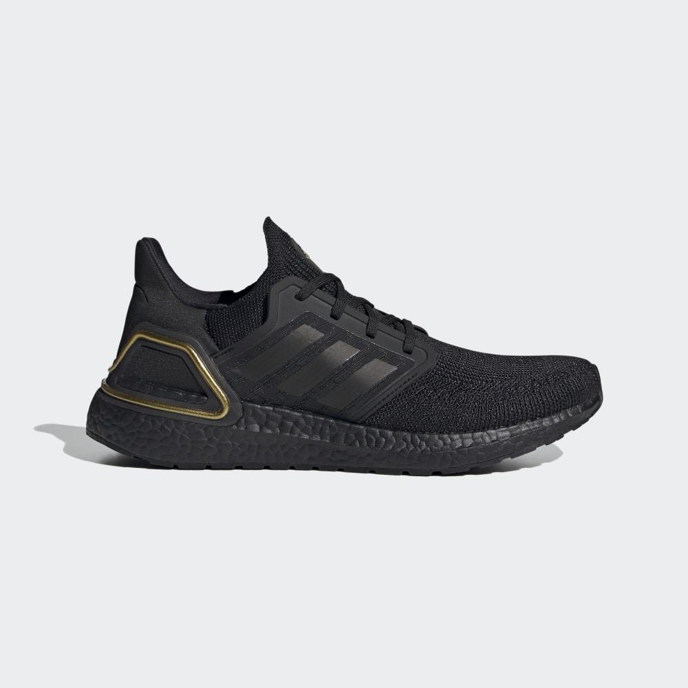 Adidas Men's Ultraboost 20 Running Shoes Black/Gold Metal Ireland EG0754